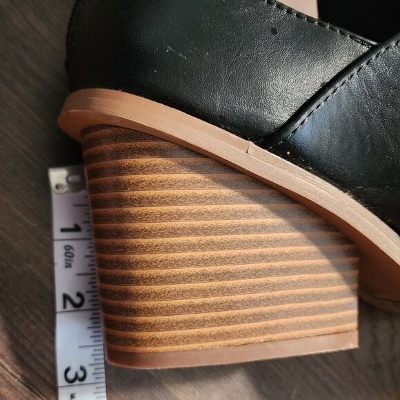 Maurices SuperCush Black Ariana Open Toe Wedge Heel Sandals Size 9 - Picture 4 of 7